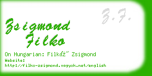 zsigmond filko business card